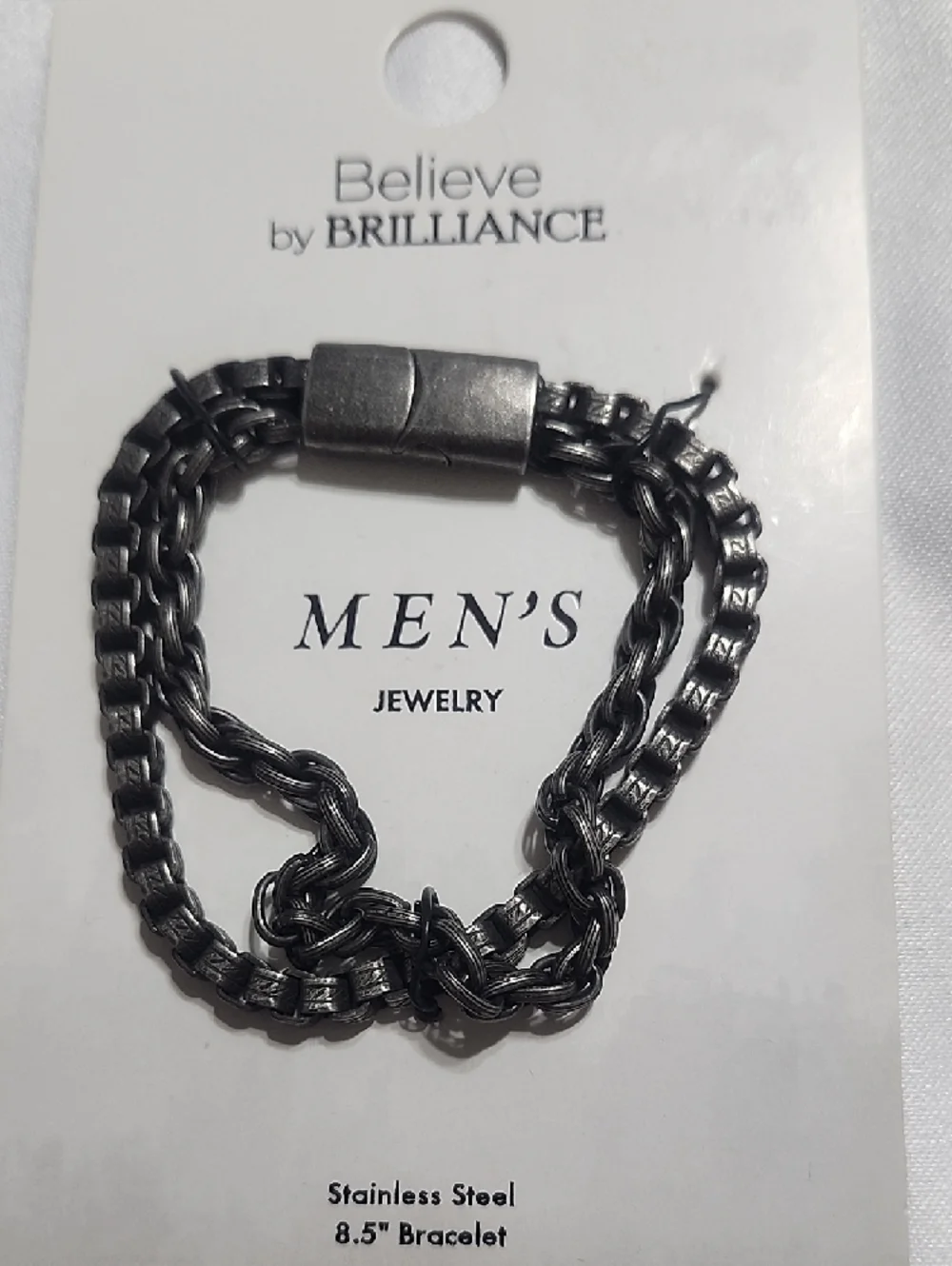 Believe by Brilliance Black Stainless Steel Men's Bracelet